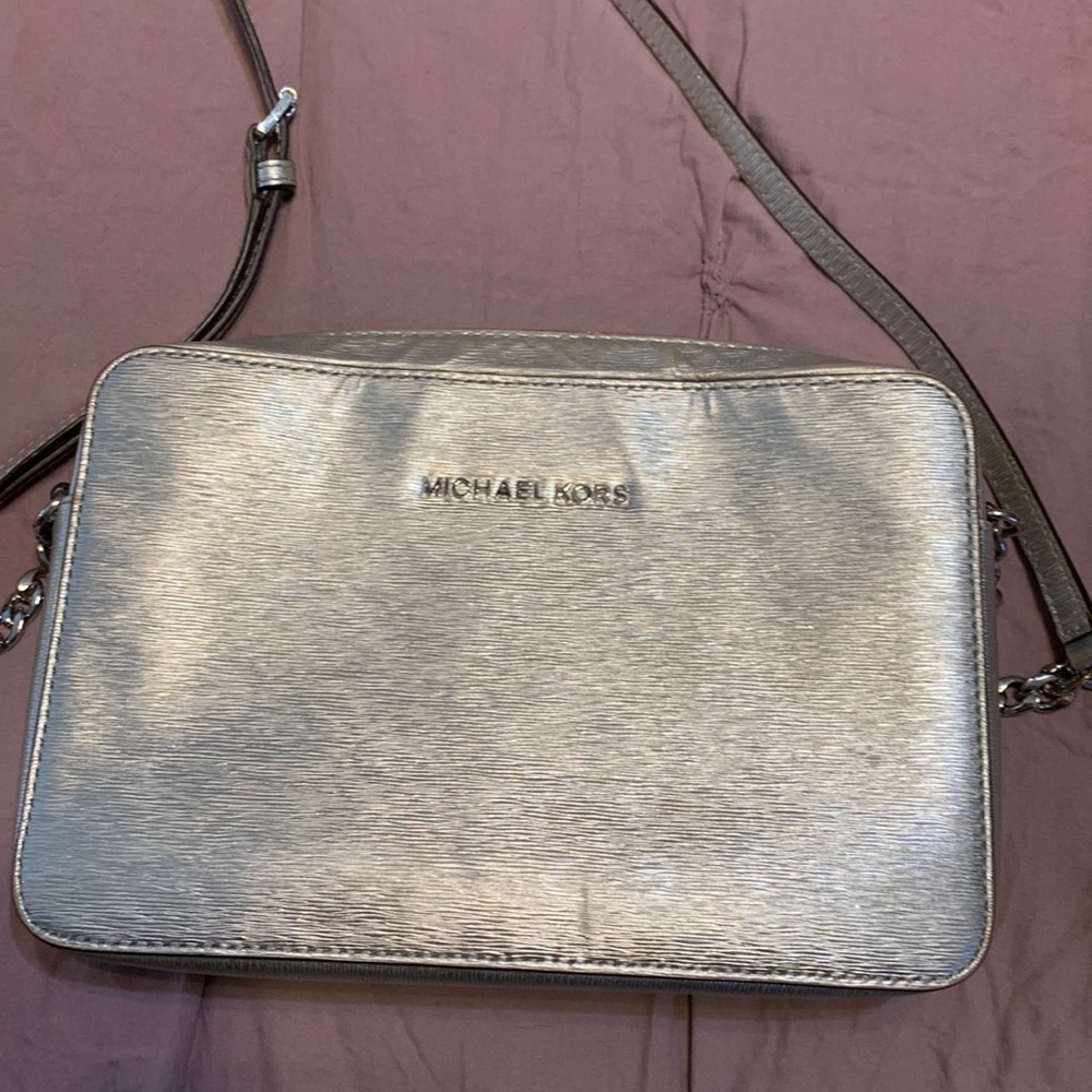 Michael kors silver crossbody